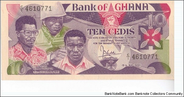 Ghana 10 Cedis - Christmas greeting note from Dave Banknote