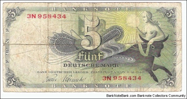 5 Mark(West Germany 1948)  Banknote