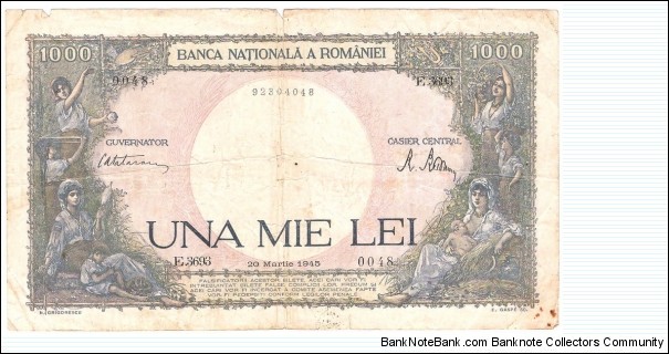 1000 Lei(Kingdom of Romania)  Banknote