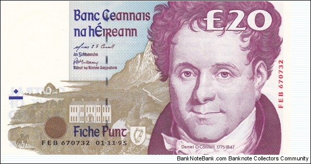 Ireland P77b (20 pounds 1/11-1995) Banknote