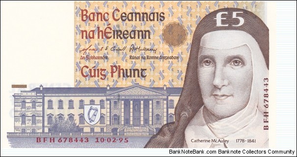 Ireland P75b (5 pounds 10/2-1995) Banknote