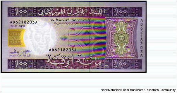 100 Ouguiya__
pk# 10__
28.11.2008 Banknote
