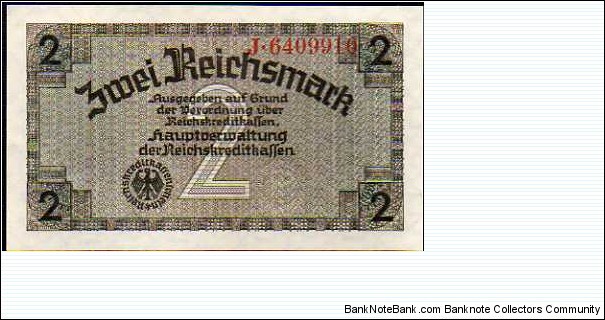 2 Reichsmark__pk# R 137 a__
Issued by: 	Reichskreditkasse__ ND (1940-1945)__Occupied Territories - WWII Banknote