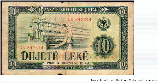 10 Lekë__
pk# 36 Banknote