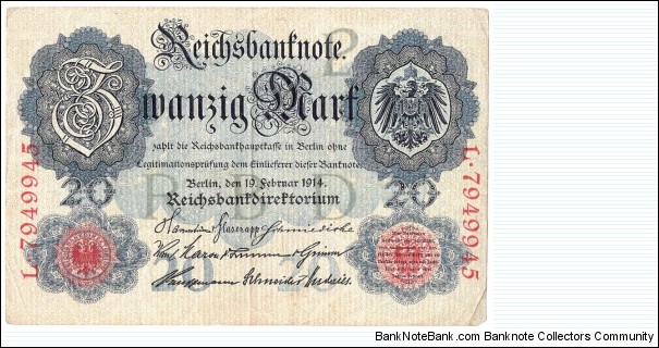 20 Mark(German Empire 1914)  Banknote