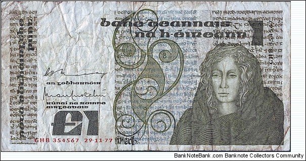 Ireland 1977 1 Pound. Banknote