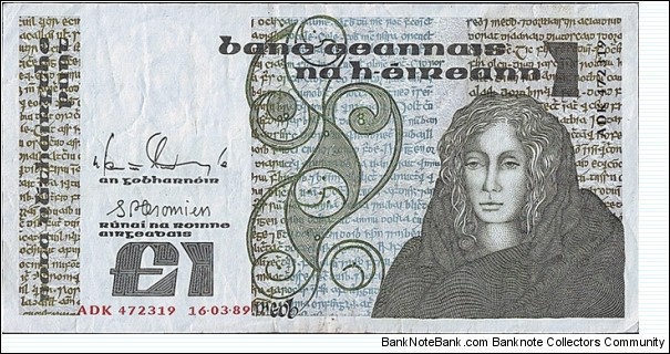 Ireland 1989 1 Pound. Banknote