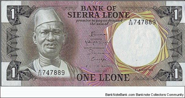 Sierra Leone 1984 1 Leone. Banknote