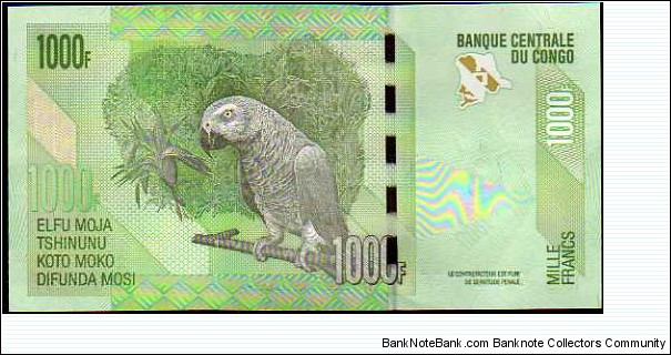 Banknote from Congo year 2012