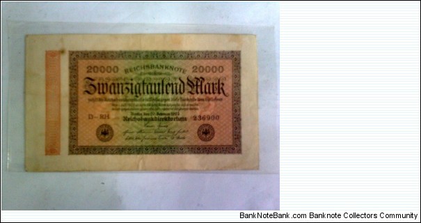 20,000 mark berlin 1st july 1923 Banknote