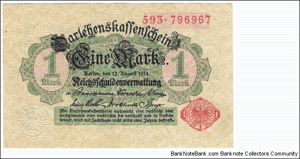 1 Mark(German Empire 1914)  Banknote