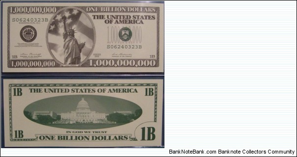 1Billion Dollar Note Banknote
