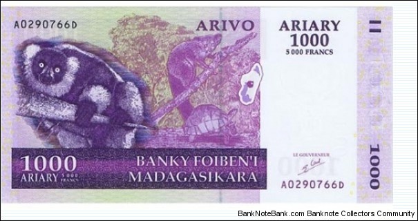 Madagascar 1000 Ariary 2004 Banknote
