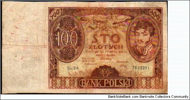 100 Złotych__
pk# 74 a__
02.06.1932 Banknote