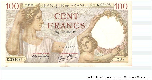 100 francs Sully Banknote