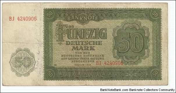 Germany-East 50 DeutscheMark - Berlin 1948 Banknote