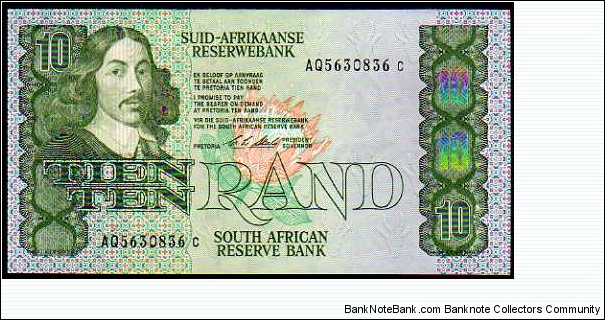 10 Rand__
pk# 120 e__
ND (1978-1993) Banknote