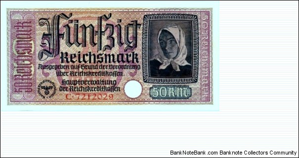 50 Reichsmark for territories under German occupation
(WW II issue)
Malbork castle  Banknote