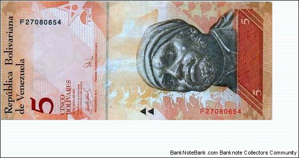 5 Bolivares BANCO CENTRAL de VENEZUELA Banknote
