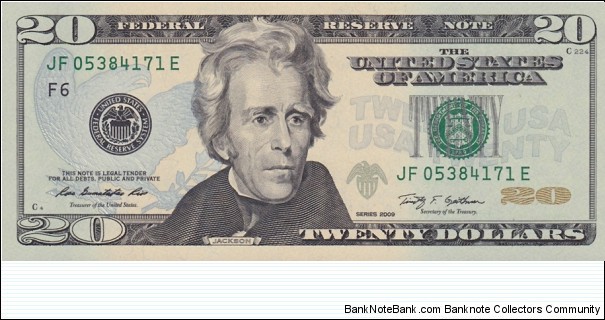 USA PNew (20 dollars 2009) Banknote