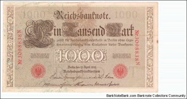 1000 Mark(German Empire 1910) Banknote
