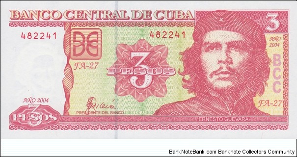 Cuba P123 (3 pesos 2004) Banknote