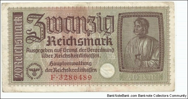Germany-Nazi 20 Reichsmark Banknote