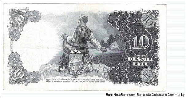 Banknote from Latvia year 1938
