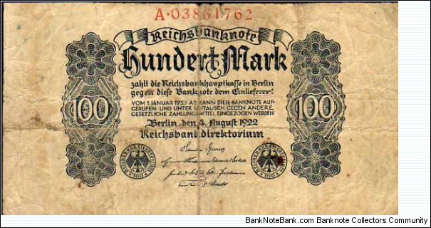 100 Mark__
pk# 75__
04.08.1922 Banknote
