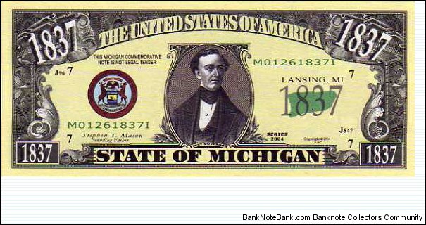 1837 State of Michigan__
pk# NL__
(ACC American Art Classics)__
Not Legal Tender Banknote