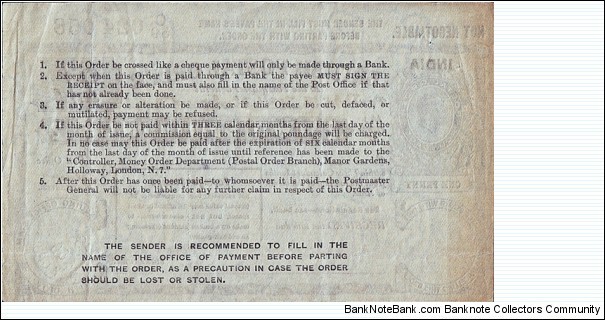 Banknote from India year 1935