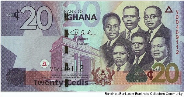 Ghana 2007 20 Cedis. Banknote