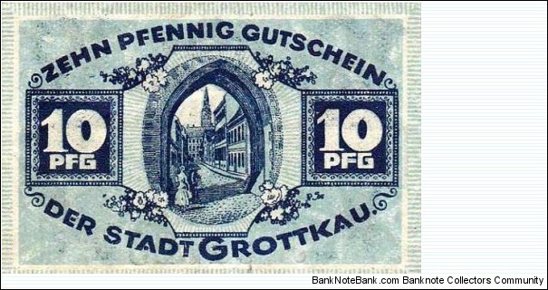 10 Pfg. Notgeld City of Grottkau/Grodków Banknote
