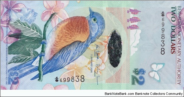 Bermuda P57 (2 dollars 2009) Banknote
