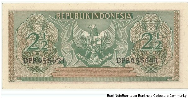 Banknote from Indonesia year 1956