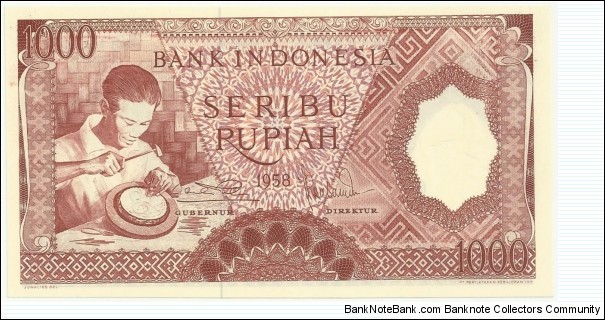 IndonesiaBN 1000 Rupiah 1958 Banknote