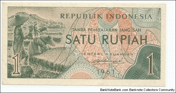 IndonesiaBN 1 Rupiah 1961 Banknote