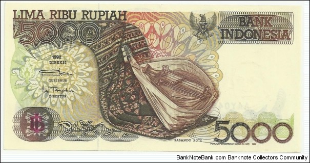 IndonesiaBN 5000 Rupiah 1992 Banknote