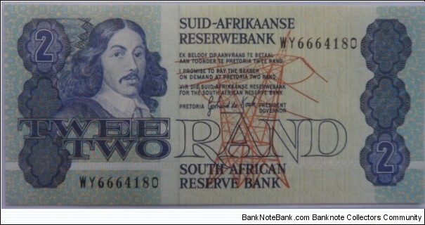 Two Rand Replacement note - De Kock Banknote