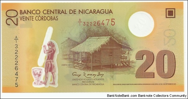 Nicaragua 20 Cordobas 2007 Banknote