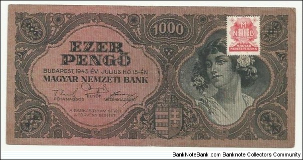 Hungary 1000 Pengö 1945 Banknote