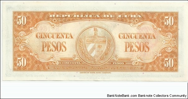 Banknote from Cuba year 1958
