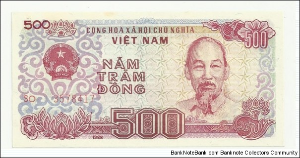 VietNam 500 Ðồng 1988 Banknote