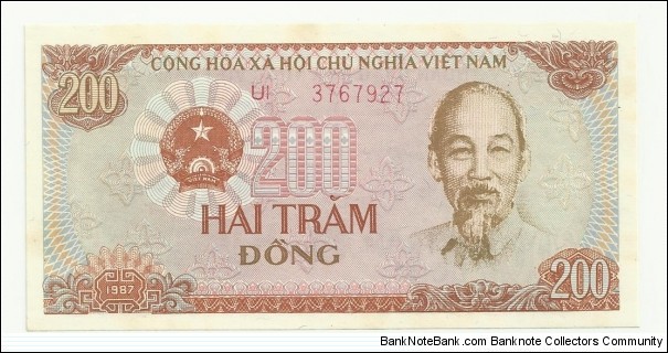 VietNam 200 Ðồng 1987 Banknote
