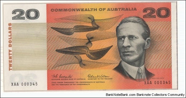 1966 $20 paper note. NPA Anniversary set number 000345 Banknote