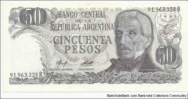 Argentina 50 Pesos ND(1976) Banknote