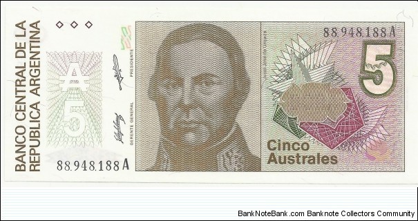 Argentina 5 Australes ND(1985-91) Banknote