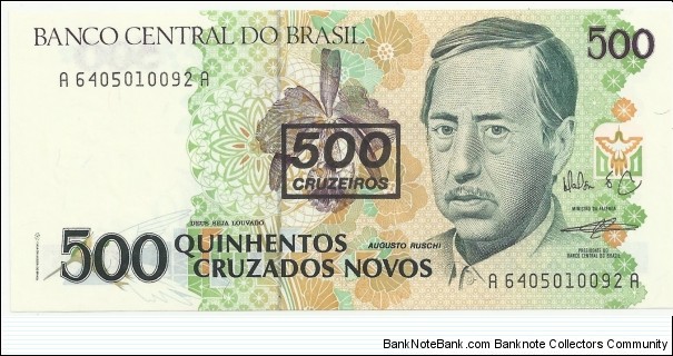 Brasil 500 Cruzeiros (500 Cruzados Novos) ND(1990) Banknote