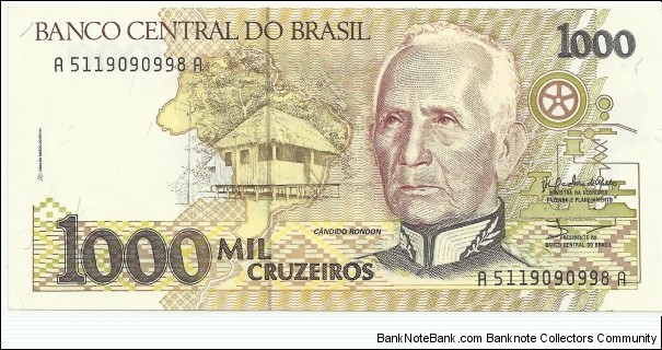 Brasil 1000 Cruzeiros ND(1990-93) Banknote