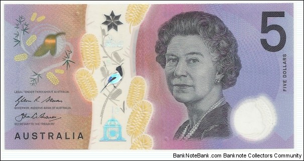 Australia 5 Dollars ND(2016)-plastic Banknote